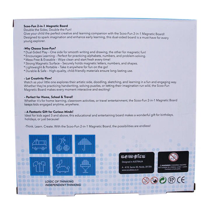 Scoobies Scoo Fun 2 - in - 1 Board Magical Slate and Magnetic Board Writing - Educational Toys