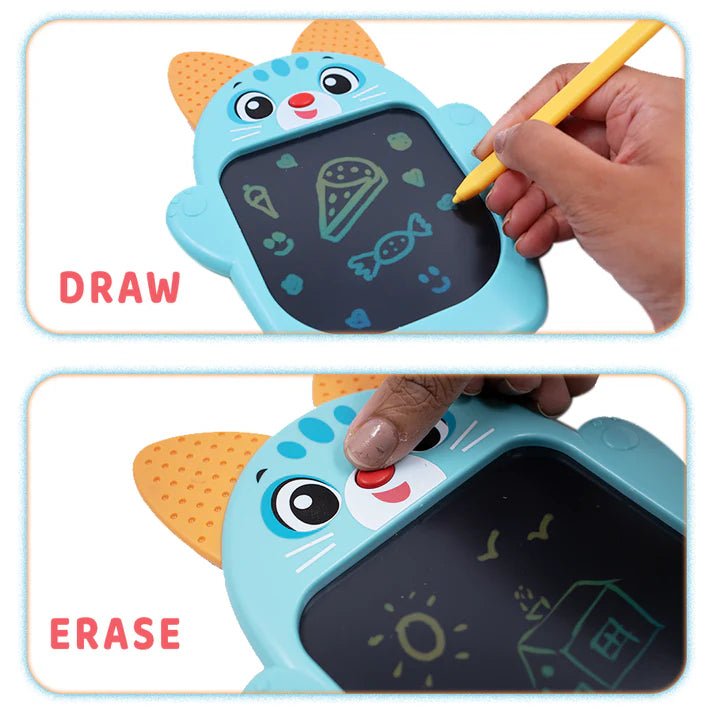 Scoobies Scoo - Wee Cat Shaped Multi - Color Screen Doodle Pad with One - Click Erase - Writing Board