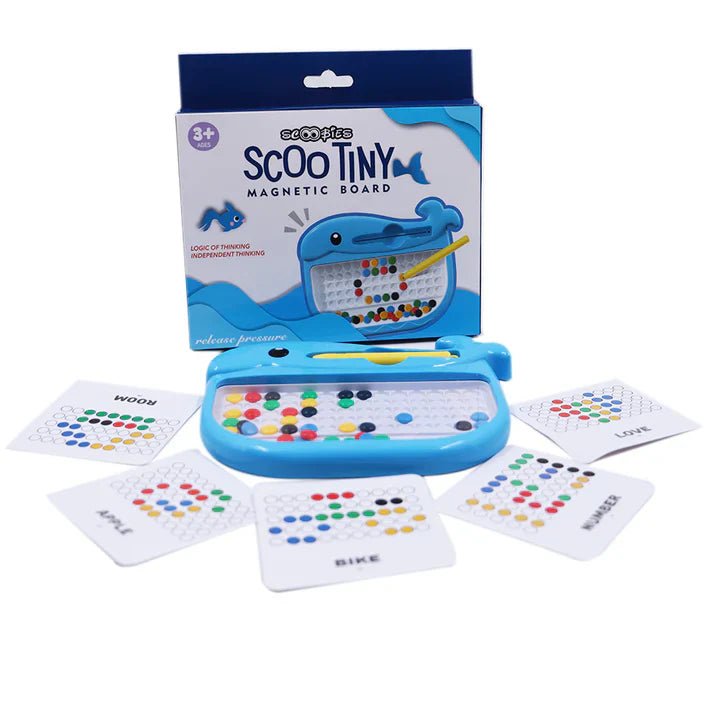 Scoobies Travel Buddy Kit | Kids Travel Activity Bag with Sticky Balls, Scoo Tiny Magnetic Board & Scoo - MagBall Tab Fun On - The - Go Play - Activity Toys