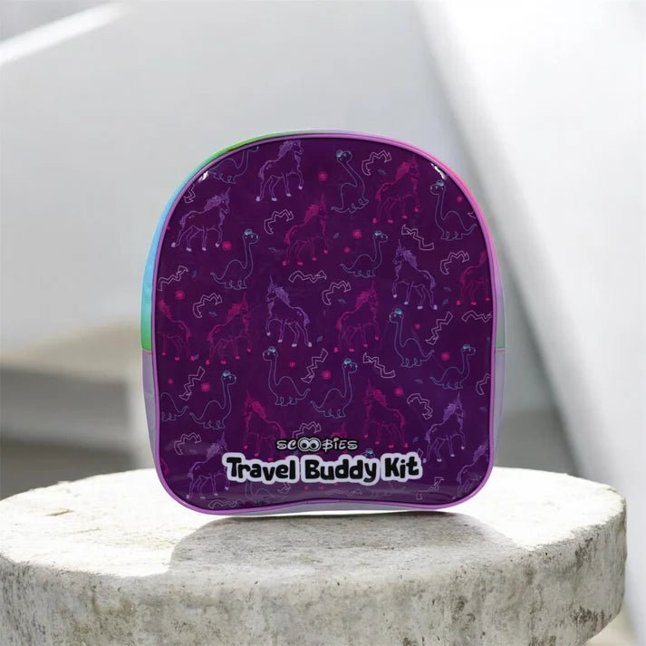 Scoobies Travel Buddy Kit | Kids Travel Activity Bag with Sticky Balls, Scoo Tiny Magnetic Board & Scoo - MagBall Tab Fun On - The - Go Play - Activity Toys