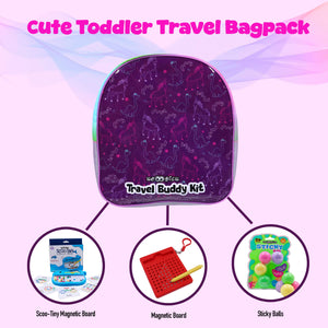 Scoobies Travel Buddy Kit | Kids Travel Activity Bag with Sticky Balls, Scoo Tiny Magnetic Board & Scoo - MagBall Tab Fun On - The - Go Play - Activity Toys