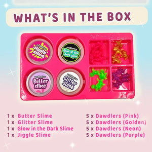 Scoobies Uni GooGoo Slime Party 4 Slimes + 20 Unicorn Dawdlers - Sensory Toys