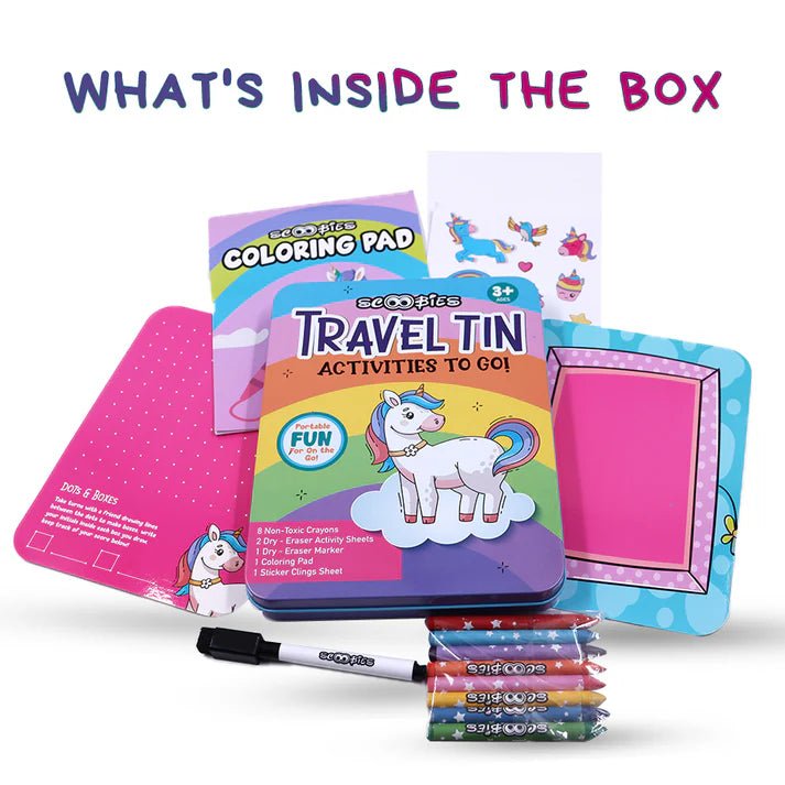 Scoobies Unicorn Travel Tin – Activities to Go! - SC0001023
