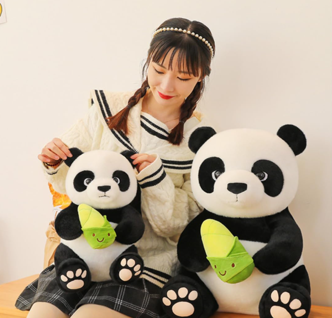 CuddleNest 28 cm Adorable Panda with Corn Soft Toy - Cute Plush Companion for Kids for Boys & Girls