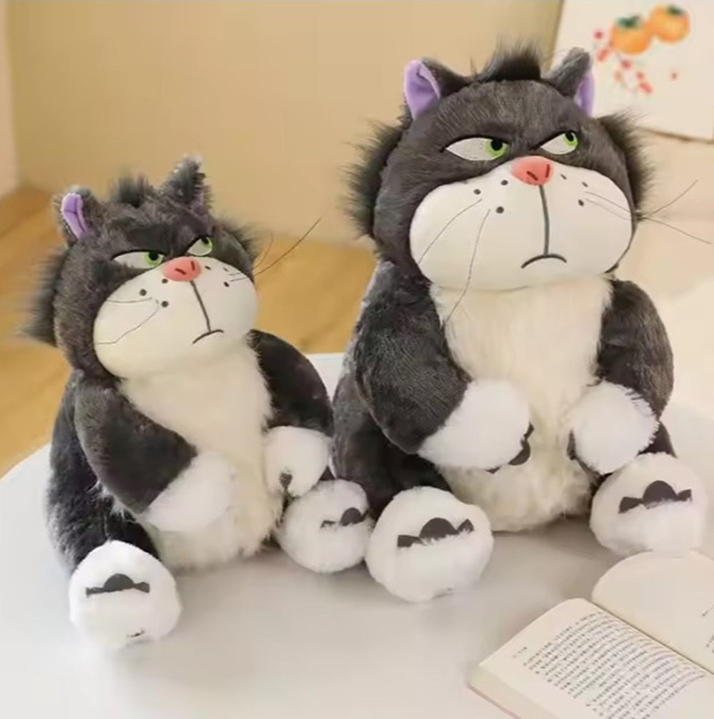 CuddleNest Angry Cat Plush Toy – 28cm Soft Cartoon Animal for Kids & Gifting | Stuffed Lucifer Cat Toy for Boys & Girls
