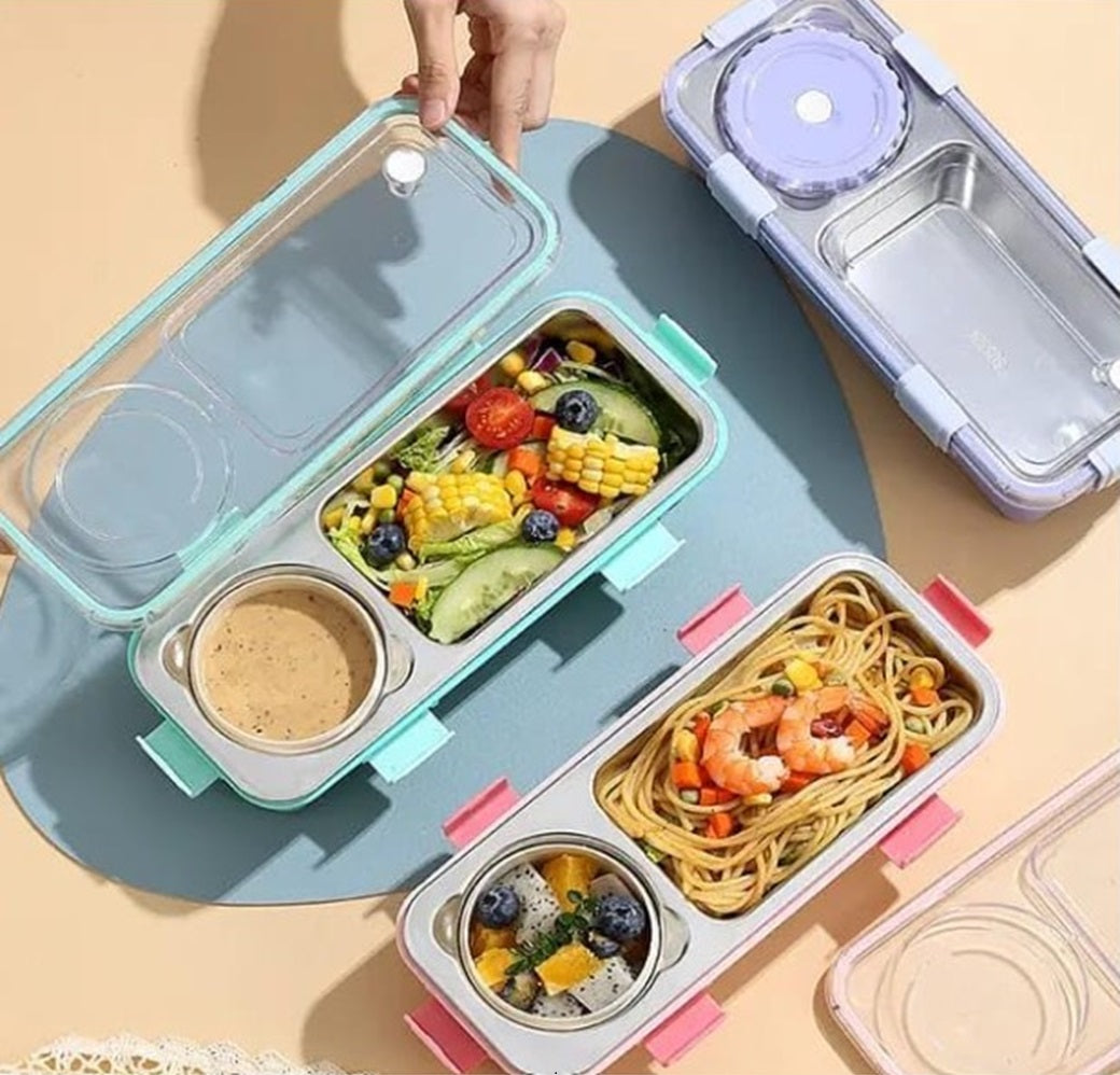 CuddleNest Bento-Style Stainless Steel Lunch Box
