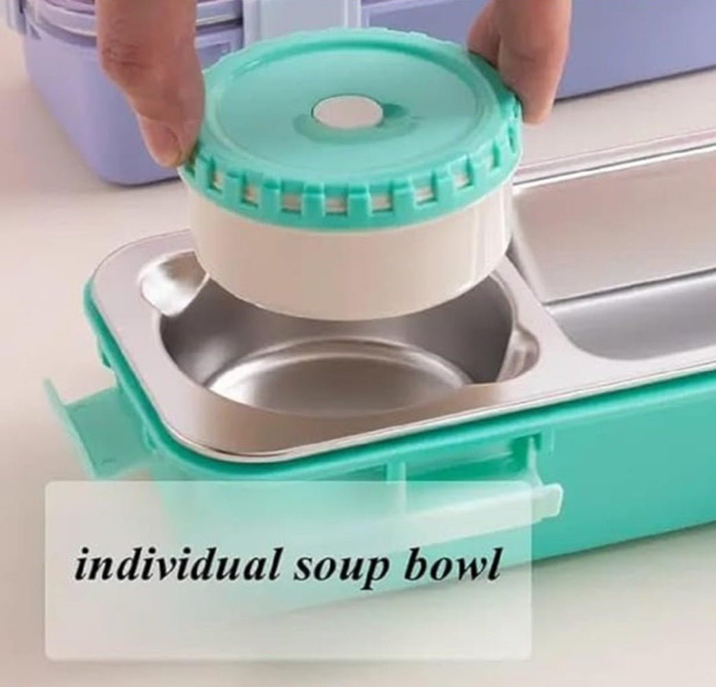 CuddleNest Bento-Style Stainless Steel Lunch Box