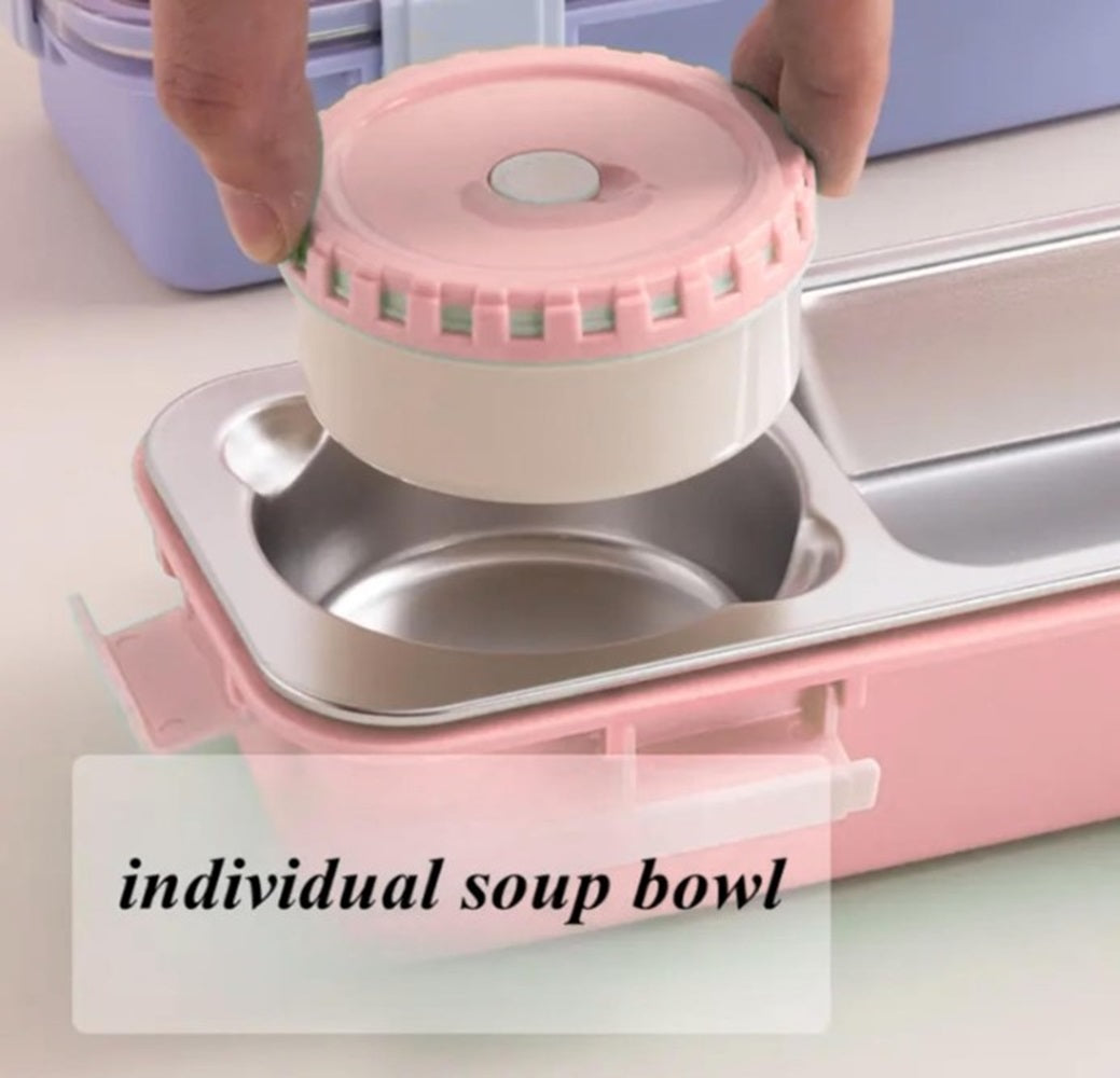 CuddleNest Bento-Style Stainless Steel Lunch Box