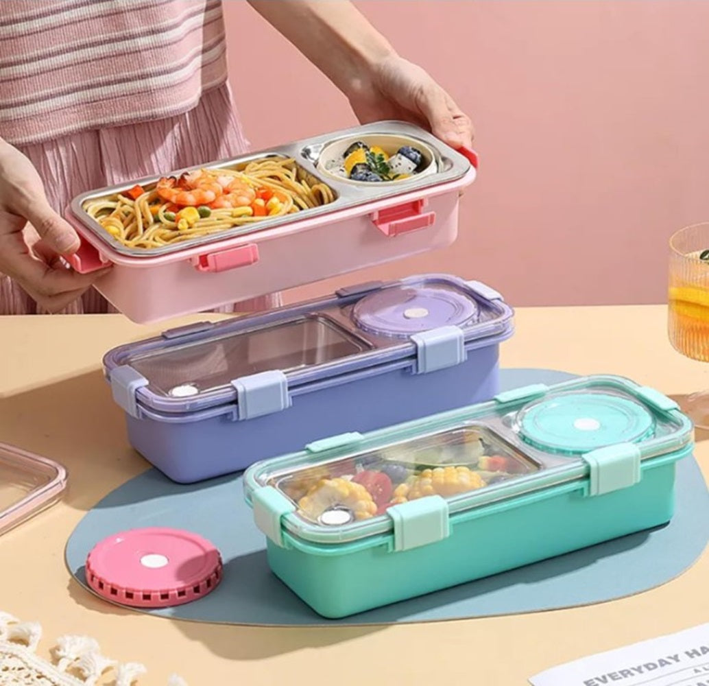 CuddleNest Bento-Style Stainless Steel Lunch Box