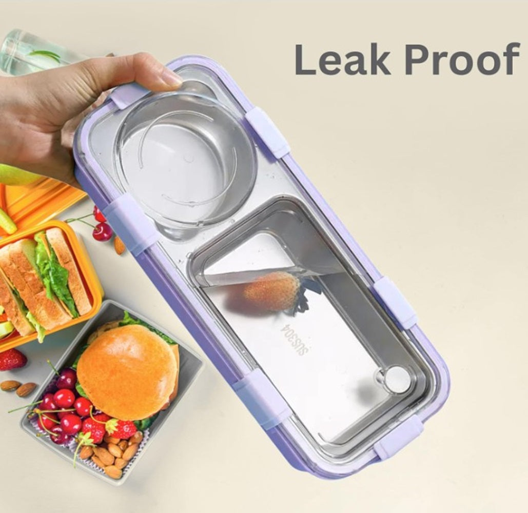 CuddleNest Bento-Style Stainless Steel Lunch Box