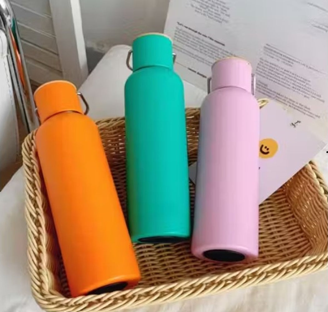 CuddleNest Eco Stainless Steel Water Bottle | Leak-Proof Bottle with Bamboo Top