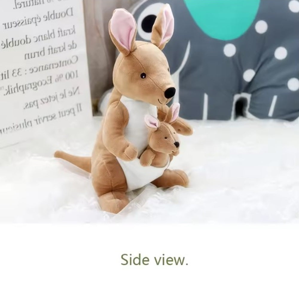 CuddleNest Kangaroo Soft Toy with Baby Joey Pouch – Ultra Soft & Cuddly Plush Animal for Kids