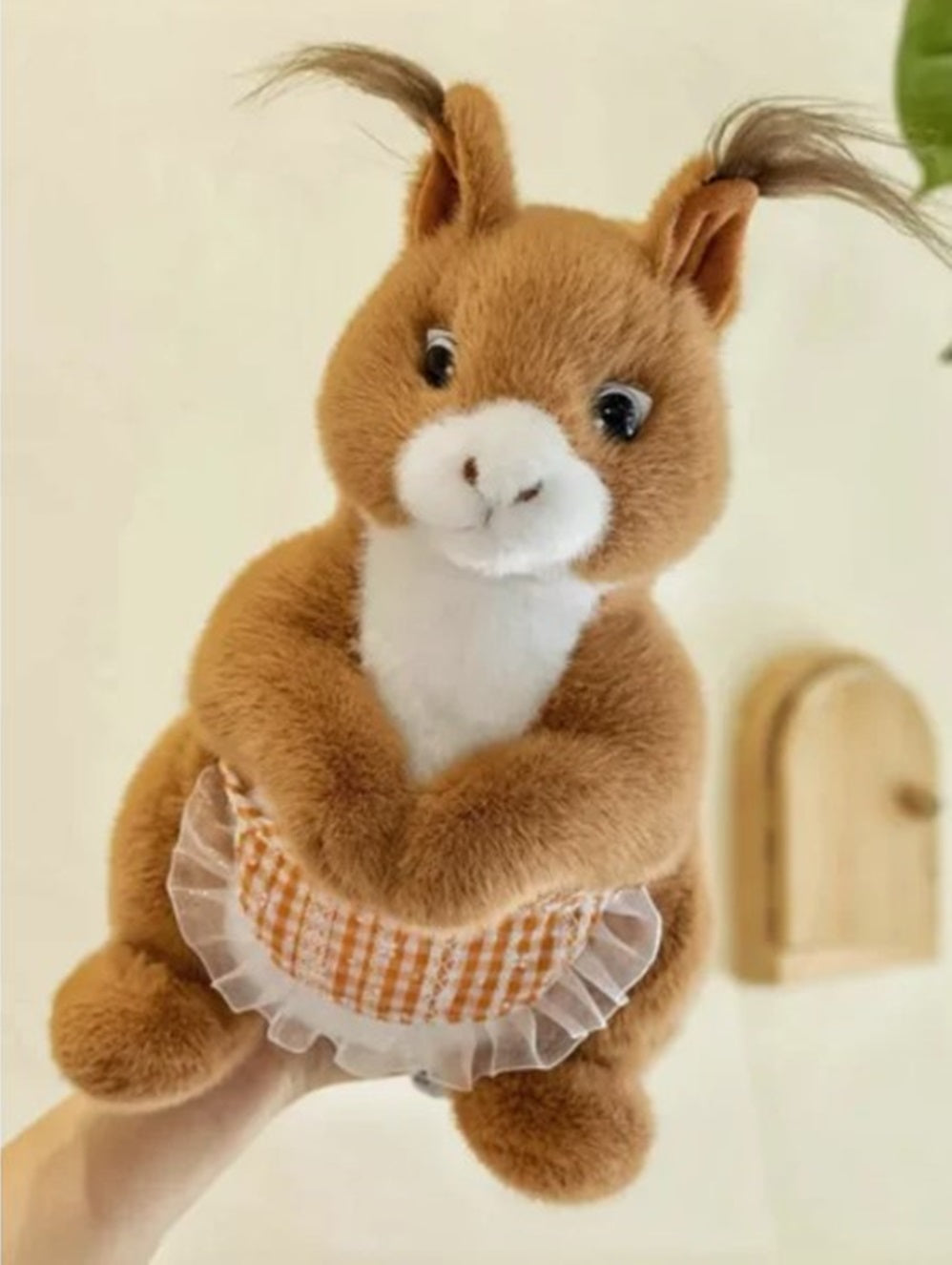 CuddleNest Squirrel Stuffed Animal Soft Toy | Brown Plush Toy with Apron & Tufted Ears