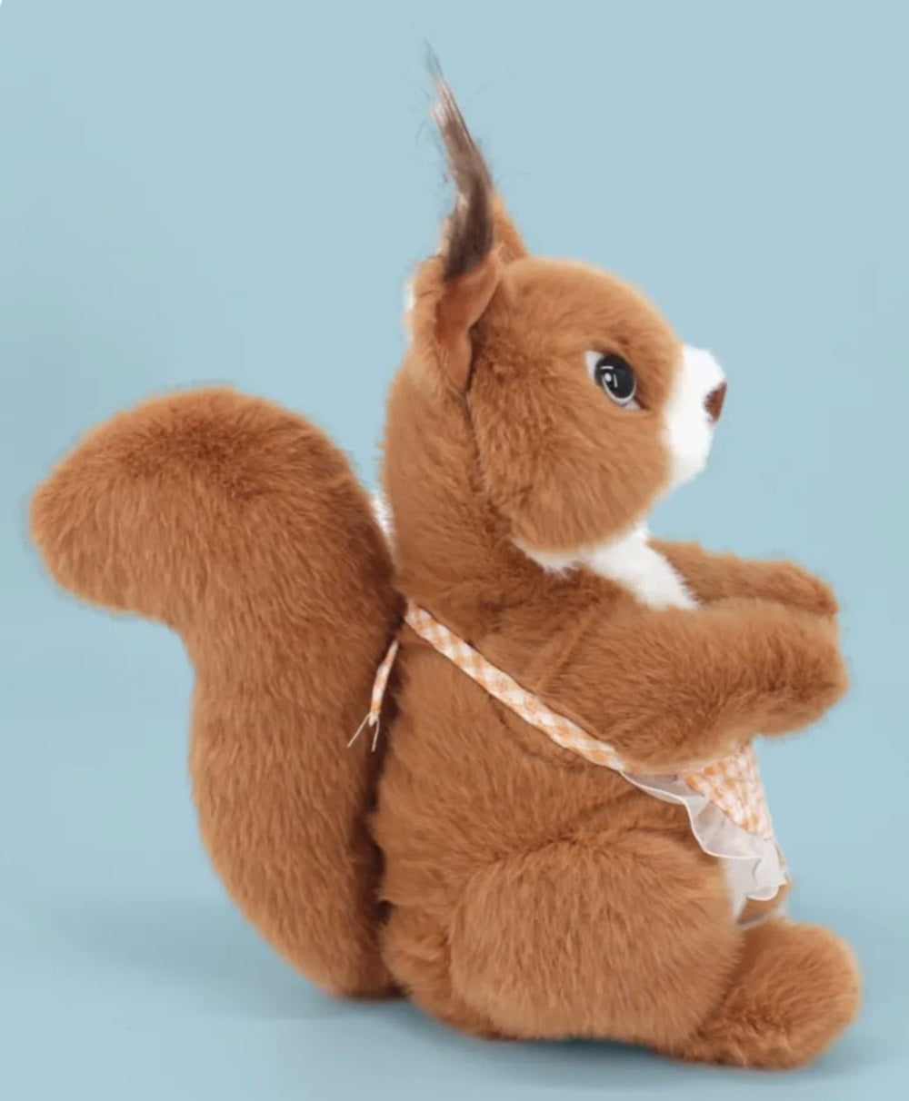 CuddleNest Squirrel Stuffed Animal Soft Toy | Brown Plush Toy with Apron & Tufted Ears