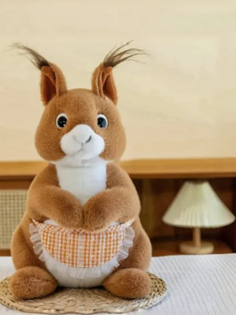 CuddleNest Squirrel Stuffed Animal Soft Toy | Brown Plush Toy with Apron & Tufted Ears