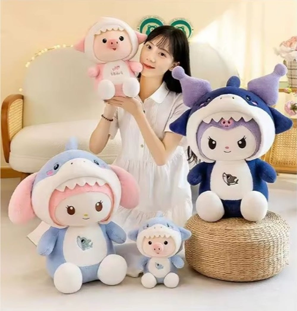 Cuddle Nest Kawaii Shark Bunny Plush Toy – Stuffed Animal Doll for Cuddles