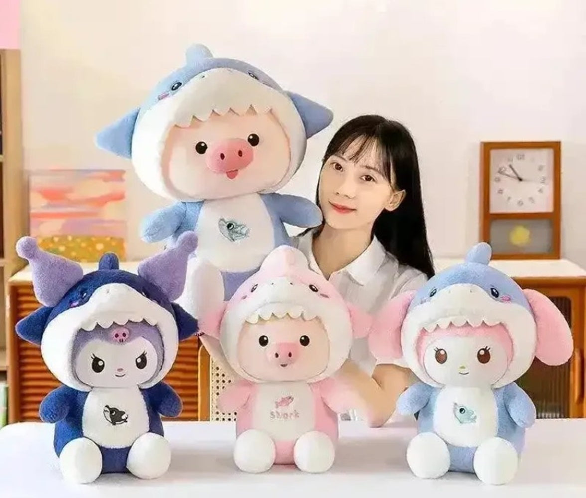 Cuddle Nest Kawaii Shark Bunny Plush Toy – Stuffed Animal Doll for Cuddles