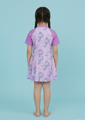 Seahorse Serenade Girls Swimsuit - 2 - 4 Years Kids Swimwear