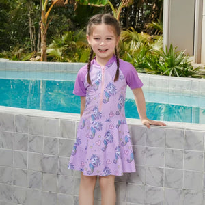 Seahorse Serenade Girls Swimsuit - 2 - 4 Years Kids Swimwear