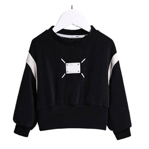 Self Patterned Black Patch Casual Stripes 2Pcs Track Suit Set For Kids & Tweens - 5 - 6 Years Kids Clothing