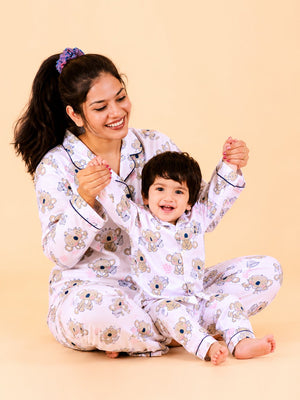 Set Of 2: Baby Koala Matching Pajama Set for Mom and Baby - Twinning Combo