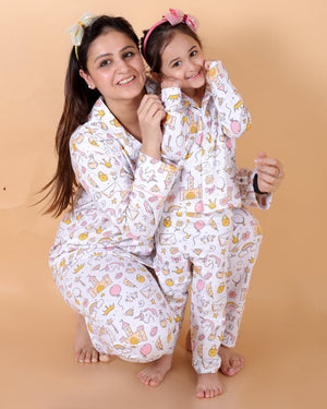 Set Of 2: Fairy Princess Matching Pajama Set For Mom And Baby - TWN2-FRYPNC