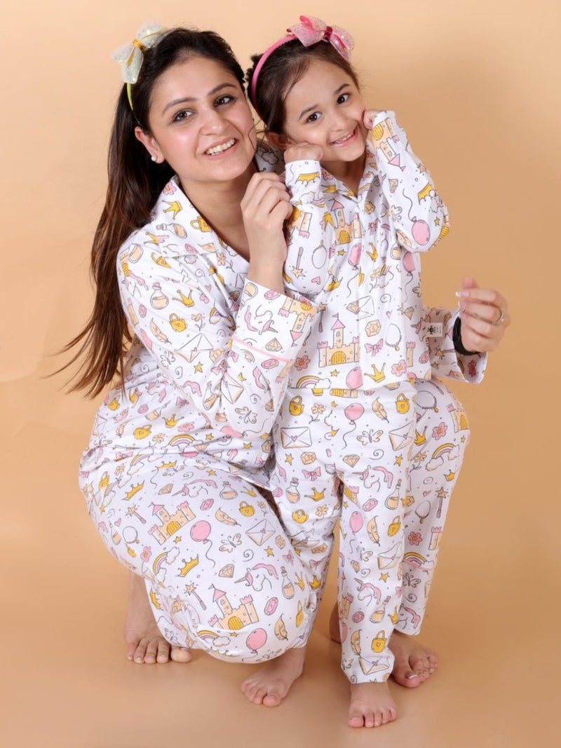Set Of 2: Fairy Princess Matching Pajama Set For Mom And Baby