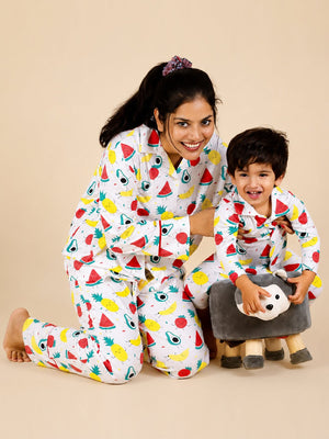Set Of 2: Fruity Cutie Matching Pajama Set for Mom and Baby - Twinning Combo