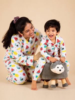 Set Of 2: Fruity Cutie Matching Pajama Set for Mom and Baby - Twinning Combo