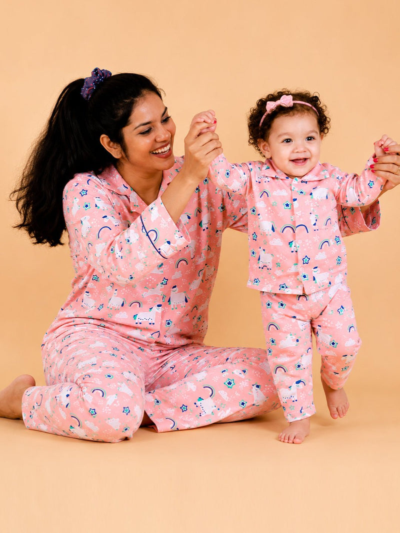 Magical Unicorn Matching Pajama Set for Mom and Baby- Combo of 2