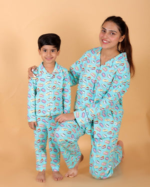 Set Of 2: Mighty Fighter Matching Pajama Set For Mom And Baby - TWN2-MGTFT
