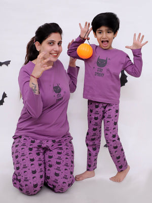 Set Of 2: Stay Spooky Matching Pajama Set For Mom And Baby - PYJ2 - STSPKY