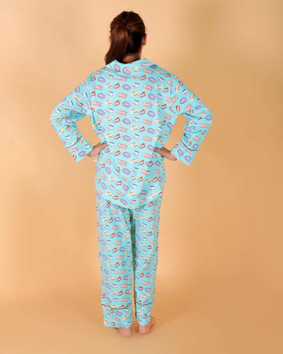 The Mom Store - Twinning Combo - Set Of 3: Mighty Fighter Matching Pajama Set For Mom And Baby - TWN3 - MTFGT