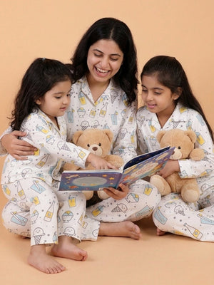 Set Of 3: My Smoothie Matching Pajama Set for Mom and Baby - Twinning Combo