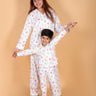 Set Of 3: Robo Club Matching Pajama Set For Mom And Baby - TWN3-RBCLB