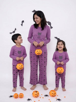 Set Of 3: Stay Spooky Matching Pajama Set For Mom And Baby - Halloween Costumes