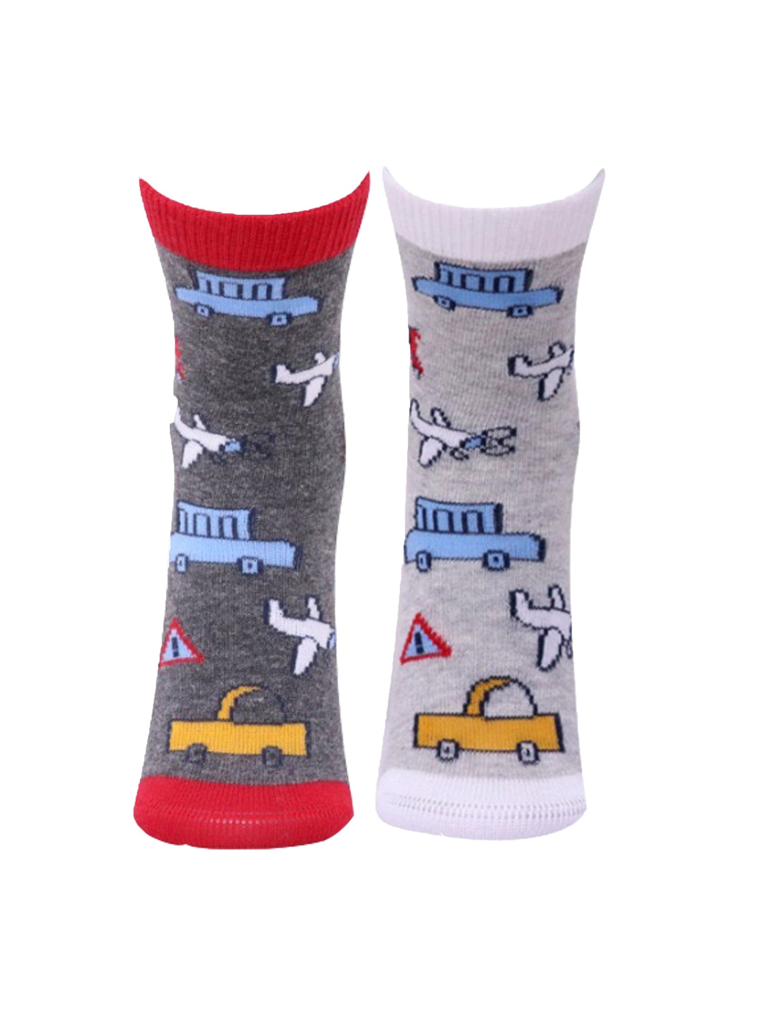 Combo Of 2 Kids Ankle Length Socks::Fly High: Grey,Ash