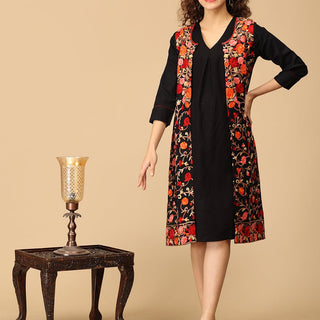 Shabnam Cashmilon Maternity and Nursing Shacket Dress - DRS - SK - SBNM - S