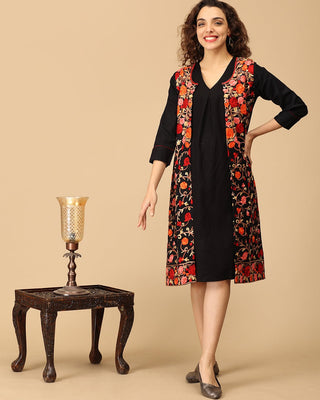 Shabnam Cashmilon Maternity and Nursing Shacket Dress - DRS - SK - SBNM - S