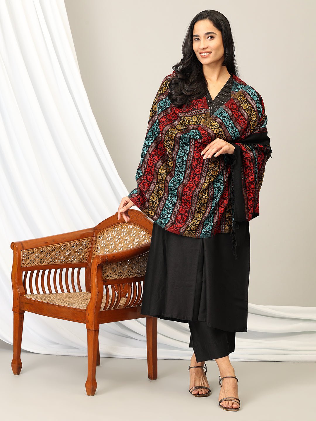 Shadow Wrap Acrylic Woolen Stole - WNTSTL - SDWRPA