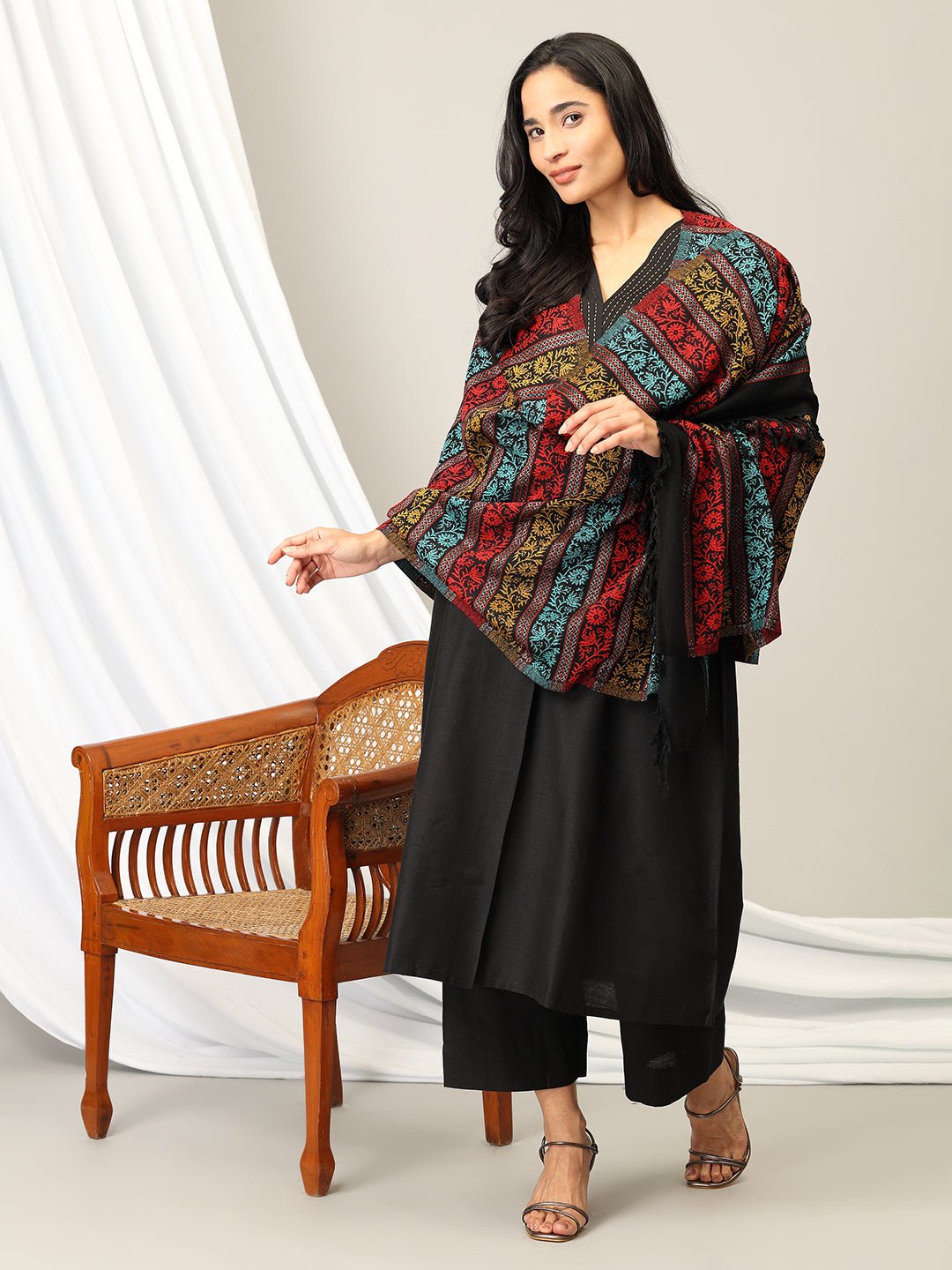 Shadow Wrap Acrylic Woolen Stole - WNTSTL - SDWRPA
