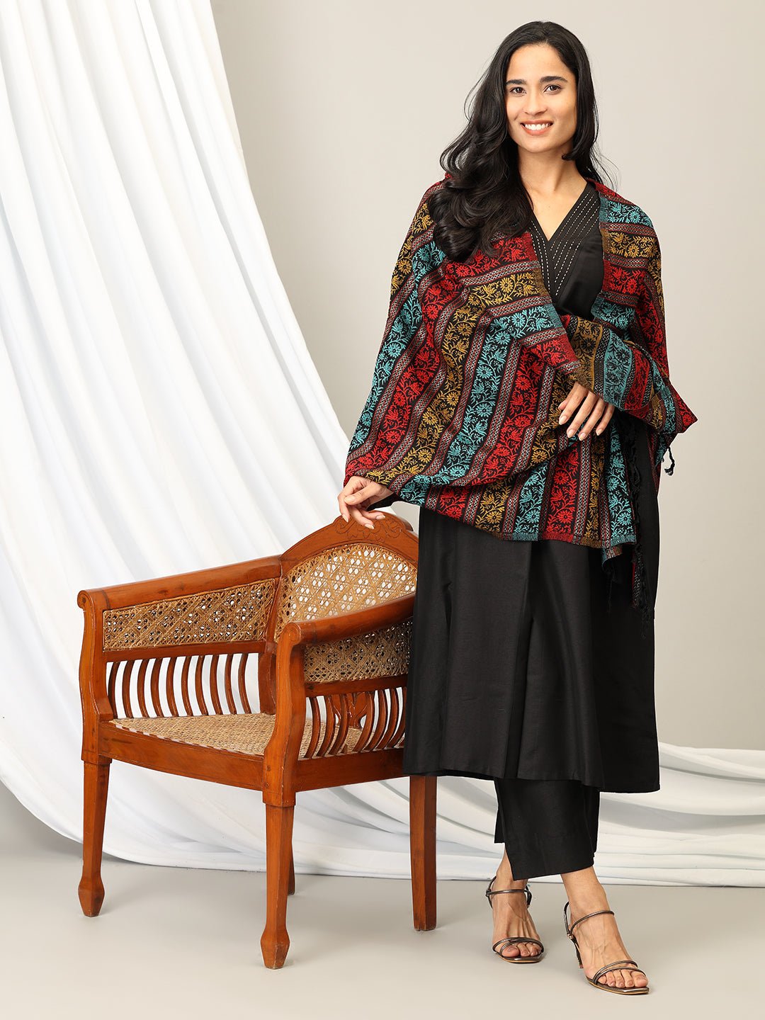 Shadow Wrap Acrylic Woolen Stole - WNTSTL - SDWRPA