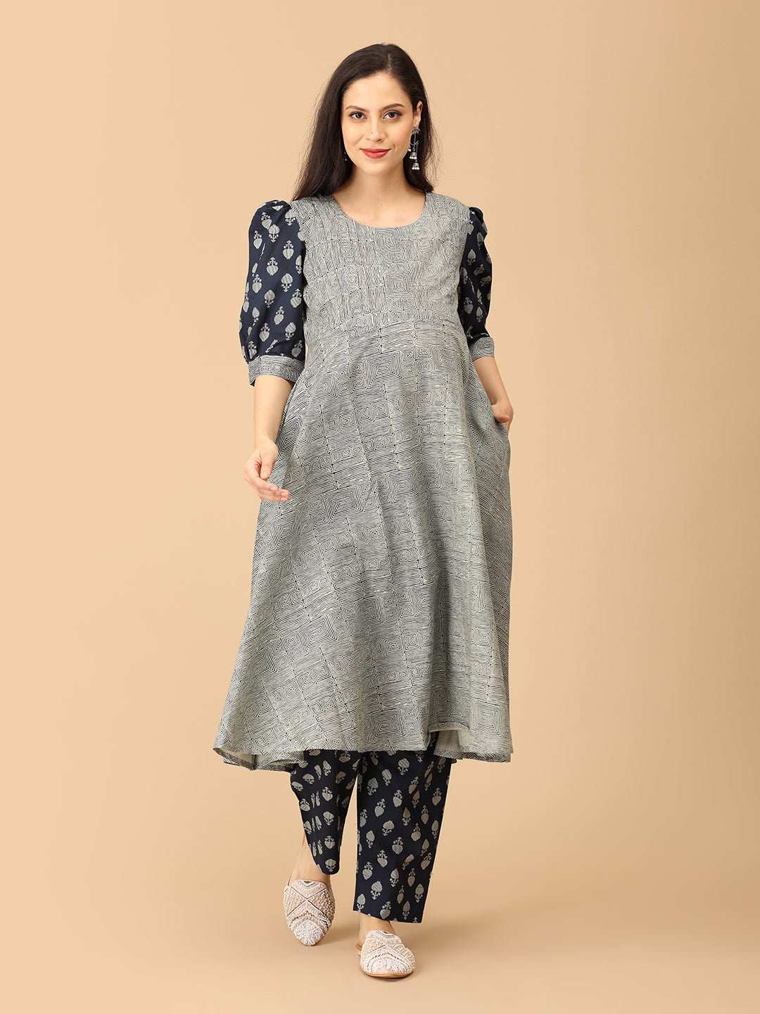 Shape Shifter Maternity and Nursing Kurta Set With Dupatta - MEW - SK - SHPS - S