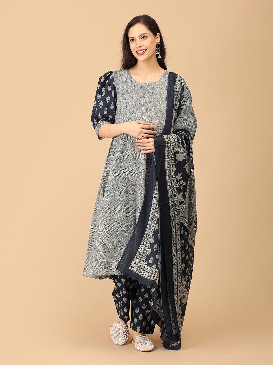 Shape Shifter Maternity and Nursing Kurta Set With Dupatta - MEW - SK - SHPS - S