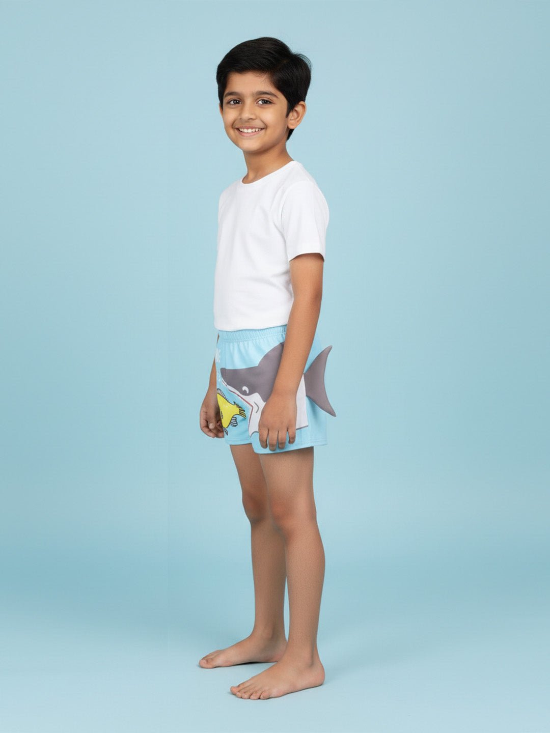 Shark Snap Boys Swim Shorts With Cap Set - 2 - 3 Years Kids Swimwear