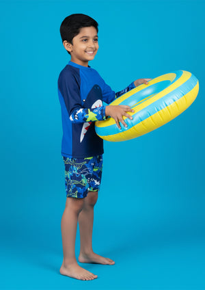 Shark Tales Boys Swimsuit - 1 - 2 Years Kids Swimwear