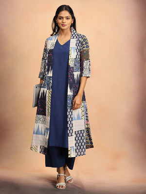 Sharp in Blue Womens Co Ord Set With Jacket - S Women's Co ord Set