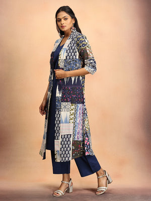 Sharp in Blue Womens Co Ord Set With Jacket - S Women's Co ord Set
