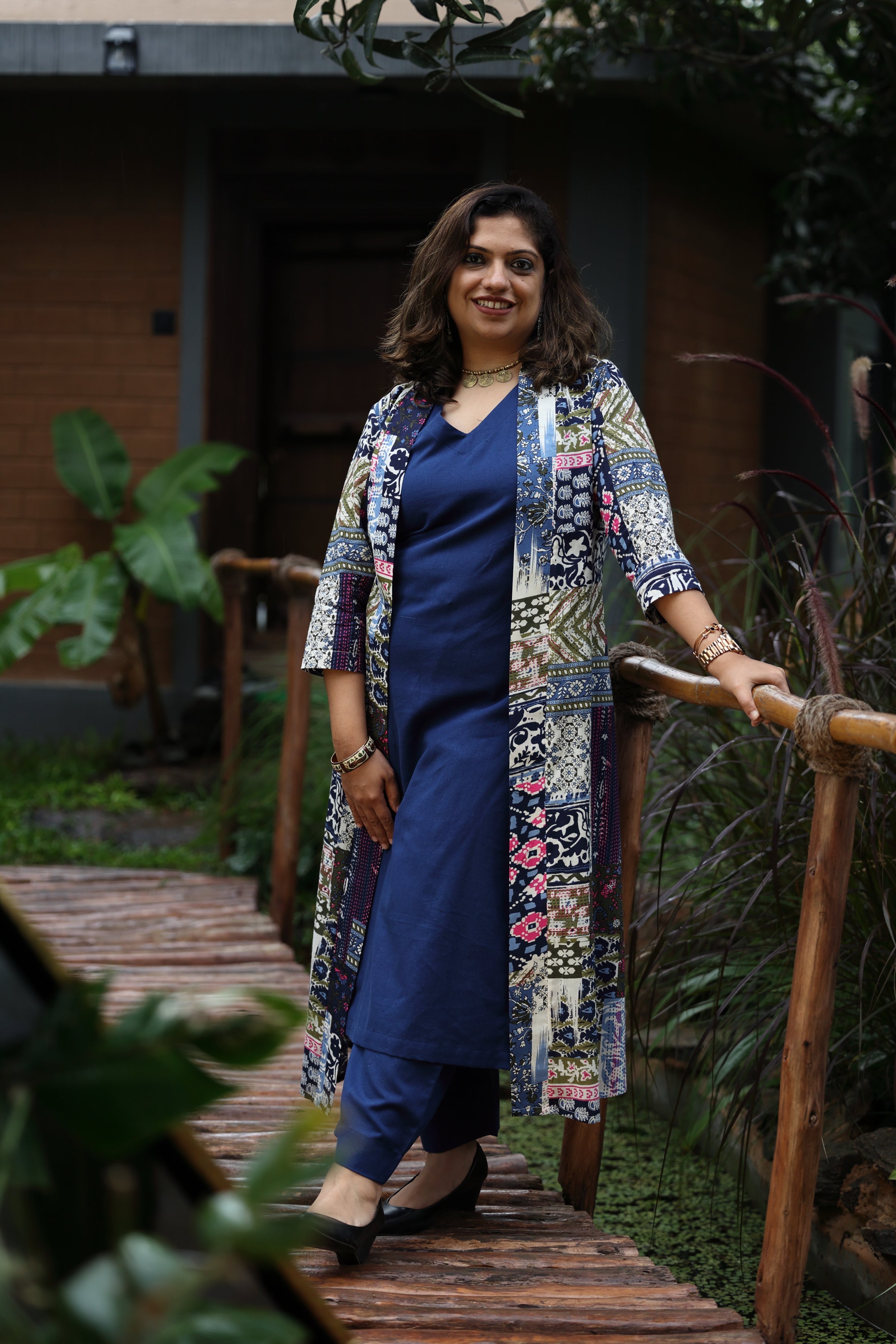 Sharp in Blue Womens Co Ord Set With Jacket - WES - SK - SRPIB - S