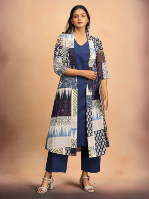 Sharp in Blue Womens Co Ord Set With Jacket - S Women's Co ord Set